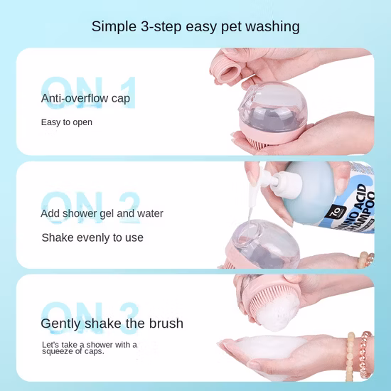애완 동물 목욕 브러쉬 마사지 샴푸 디스펜서 빗 개 손질 실리콘 샤워 세탁기 휴대용 고양이 세척 마사지 브러시
