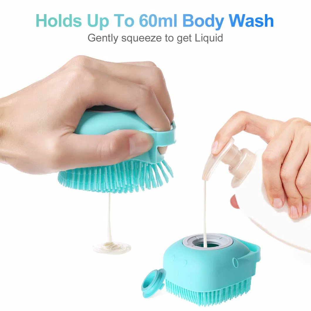 Portable Shower Massage Silicone Rubber Dog Brush, Cleaning Washing Pet Bathing Tool Dog Bath