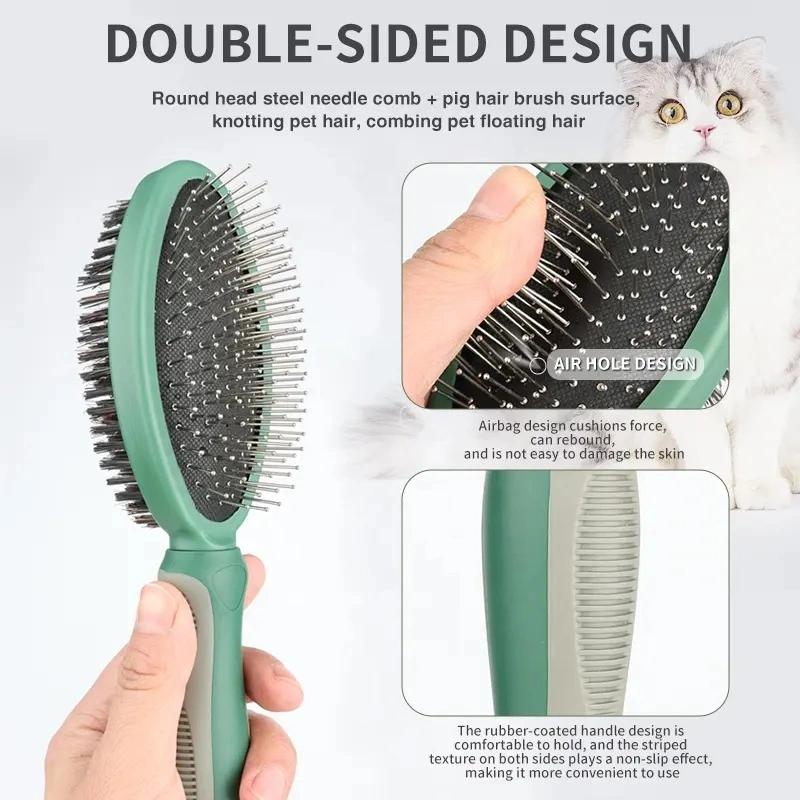 Pets Hair Brush Ouble Sided Cat Pet Pin Grooming Brush