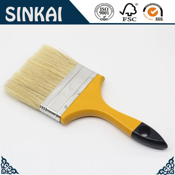 Best Selling Yellow Handle 100% Pur White Bristle Paint Brush